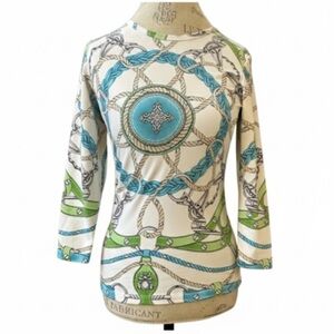 J.McLaughlin Nautical Print Catalina Cloth Top Extra Small Excellent Condition!